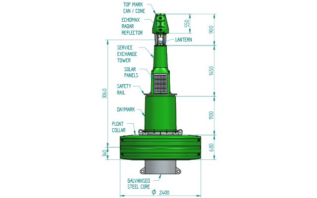 2400 Plastic Navigation Buoy Corilla Marine